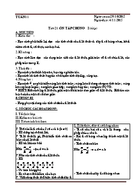 Giáo án Đại số lớp 7 - Tuần 11